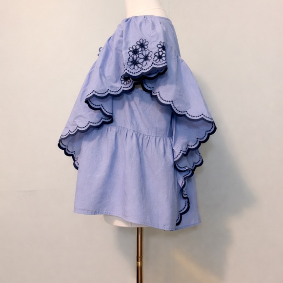 Kate Spade Light Blue Ruffle Blouse - Picture 3 of 4